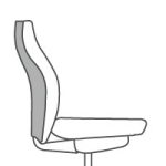 Upholstered back with plastic covered back side.